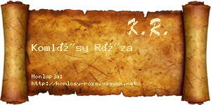 Komlósy Róza névjegykártya