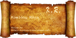 Komlósy Róza névjegykártya