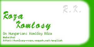 roza komlosy business card